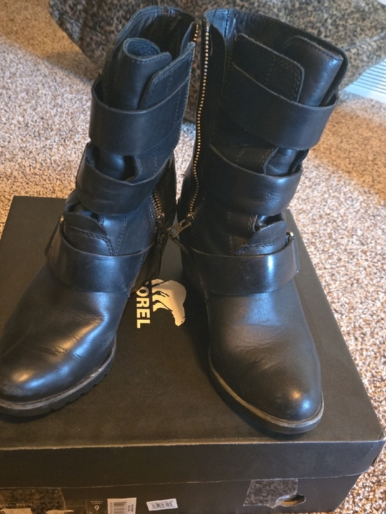 Sorel Shoes - Sorel Women's Black Leather Strap Mid-Calf Combat Boots From Nordstrom